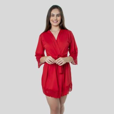 Imagem de Robe de luxo sexy noiva feminino detalhe em renda - ALTIÊ INTIMATE, Ru