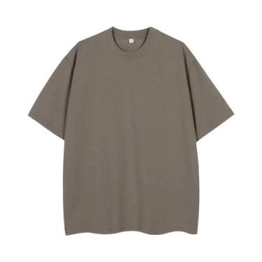 Imagem de Camiseta Masculina Oversized De Verão 260GSM Moda Coreana Manga Curta 