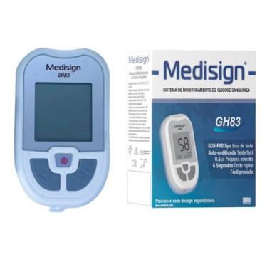 Imagem de Medidor de Glicose GH83 Medisign Monitor de Glicemia Preciso Compacto 