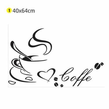 Imagem de Adesivo de Parede Coffe 40x64 cozinha café - escolhidoporamor