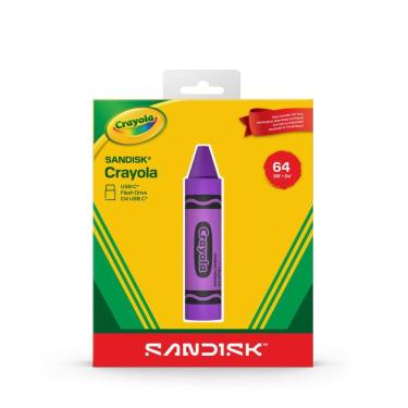 Imagem de Pen drive 64GB USB-C 3.2 Sandisk Crayola Vivid Violet, SDCZIC-064G-G46V