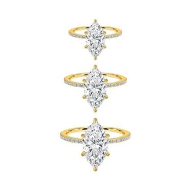 Imagem de Anel De Zircônia Em Prata Esterlina 925 Para Mulheres, 1-3 Quilates, J