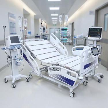 Imagem de Cama Hospitalar Elétrica 8 Movimentos Motorizada com elevação de leito
