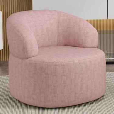 Imagem de Poltrona Giratória Orgânica Para Sala de Estar Living Helena L02 Linho