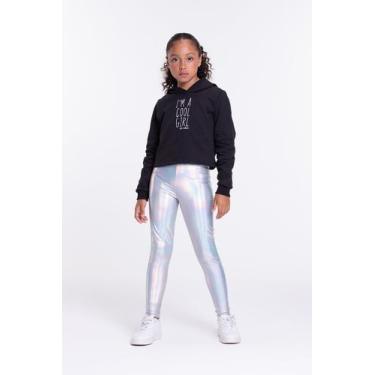 Imagem de Conjunto Moletom Infantil Cropped e Calça Holográfica - Vida Costeira,