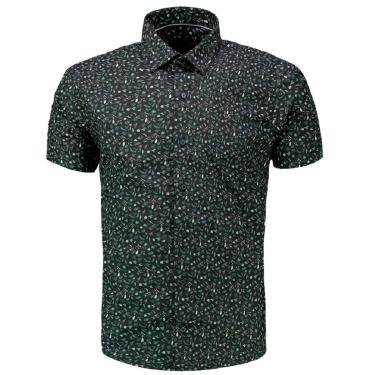 Imagem de Camisa Manga Curta Florida Slim Masculina Ogochi 001420011 Preta-Masculino