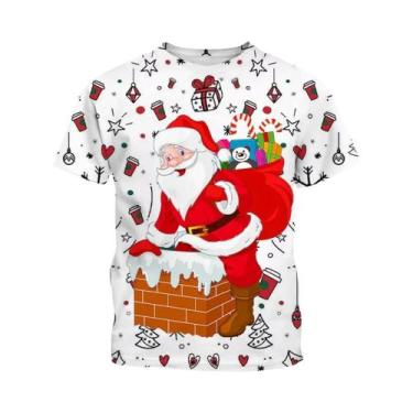 Imagem de Camiseta Casual Confortável Com Estampa 3D De Natal Estilo Harajuku De