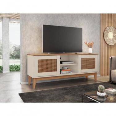 Imagem de Rack Safira 1,35m 2 Portas E Nicho Central C- Prateleira Off White-noc