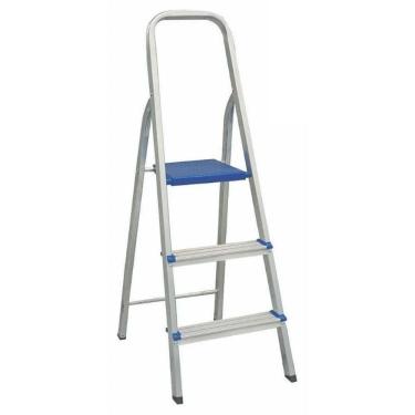 Imagem de Escada Residencial REAL-003 em Alumínio com 3 Degraus Dobrável para Uso em Casa