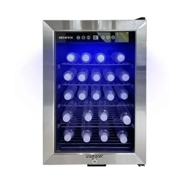 Imagem de Frigobar Vertical para Embutir Benmax FGB40S 40L Compressor com Porta em Aço Inox Vidro Duplo LED Inox 110V