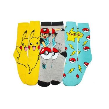 Imagem de Kit 3 Pares Meias Divertidas Personagens Adulto Juvenil - gac variedad