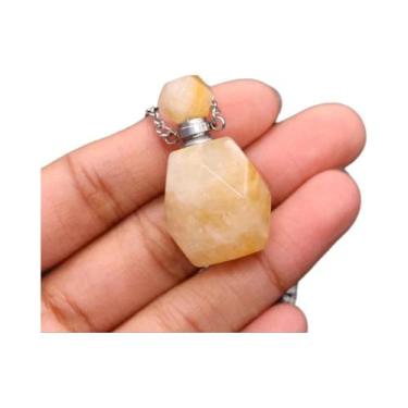 Imagem de Colar Difusor De Óleo Essencial Em Cristal De Quartzo Rosa E Ametista,