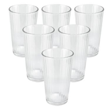 Imagem de Conjunto 6 Copos de Vidro Canelado Transparente 330ml - Wincy