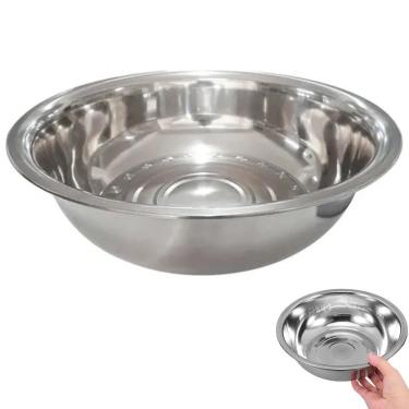 Imagem de Tigela Bowl Multiuso para Preparo de Receitas em Inox Resistente para Cozinha Casa e Restaurante Inox Braslu