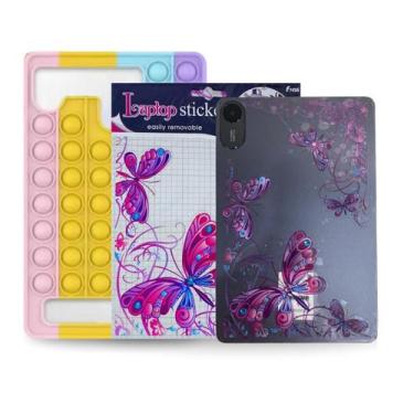 Imagem de Kit Capa Pop It + Adesivo Borboleta P/ Xiaomi Redmi Pad 2 11 - DaiComm