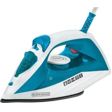 Imagem de Ferro de passar a vapor black decker 1200w 220v antiaderente - azul, 2