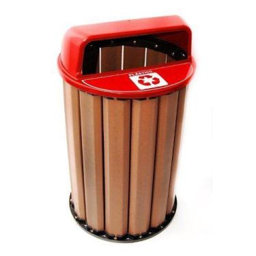 Imagem de Lixeira para Coleta Seletiva 90L Diversas Cores Madeira Plastica Ecolo