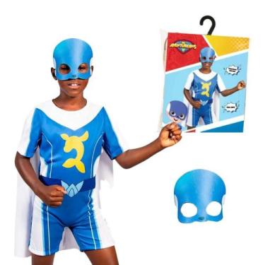 Imagem de Fantasia Super Foca Azul Infantil Aventureiros Luccas Neto Com Máscara