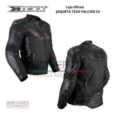 Imagem de Jaqueta Motoqueiro Falcon V2 Texx Motociclista Couro Bovino, Preta e v