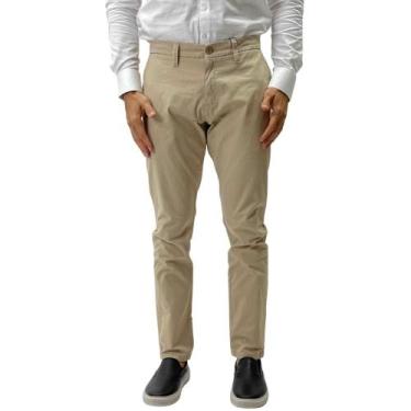 Imagem de Calça Individual Esporte Fino Slim Masculina, 36, Caqui