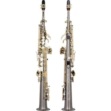 Imagem de Saxofone Soprano Eagle SP502 BG ônix em Sib Chave Dourada