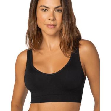 Imagem de Top loba com bojo sem costura feminino ref: lob41902, Preto, M