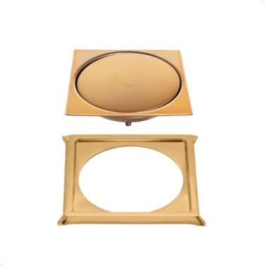 Imagem de Ralo Para Piso Click Dourado 15X15 Cm + Porta Grelha