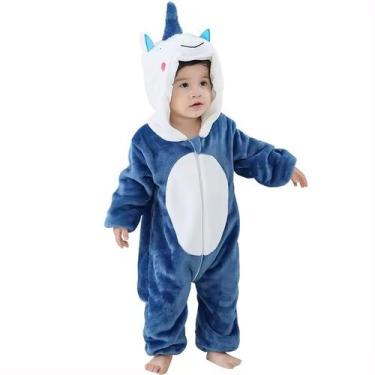 Imagem de Macacão de Frio Inverno Pijama Infantil de Bebê Urso Ursinho Unicórnio