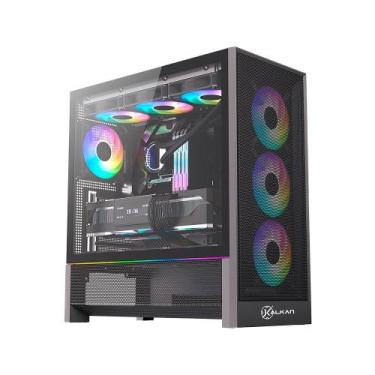 Imagem de Gabinete Gamer Kalkan Hakon Pro, E-ATX, Sem Fans, Lateral em Vidro Tem