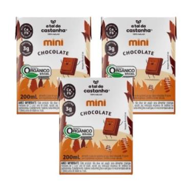 Imagem de Kit 3 bebida vegana mini chocolate 200ml a tal da castanha