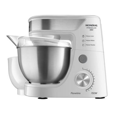 Imagem de Batedeira Planetária Mondial Branco e Inox 700W BP-02P-W -TI, Branco e