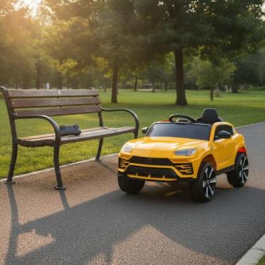 Imagem de Carro Eletrico Infantil Bateria 12v Com Controle Remoto Amarelo - Impo