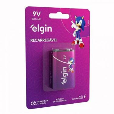Imagem de Bateria recarregável 9V 250mAh c/ 1 unidade - 82215 - Elgin