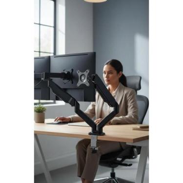 Imagem de Suporte Duplo Gás 14-32" P/ 2 Monitores Preto Ergonômico - Congratulat