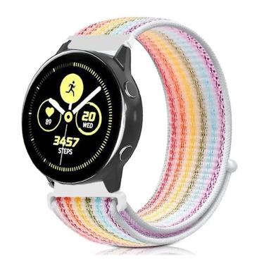 Imagem de Pulseira Nylon Loop para Samsung Galaxy Watch Active 40mm e 44mm - Galaxy Watch 42mm - Gear Sport R600 - Amazfit Bip - Amazfit Gtr 42mm - Amazfit Gts - Marca Ltimports (Arco-íris)