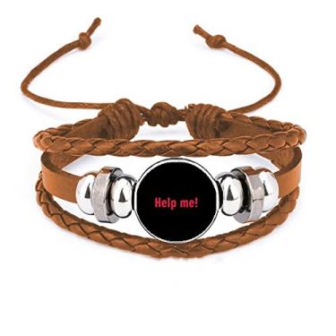 Imagem de un brand Pulseira Internacional Help Me Cards com Ornamento de Couro