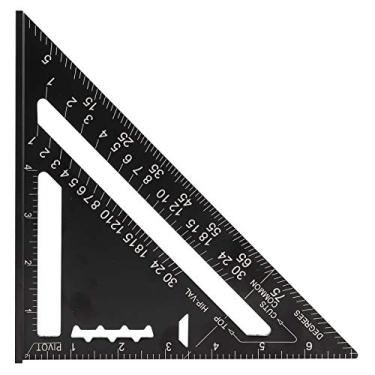 Imagem de Walfront 7 "Rafter Square Carpenter Square Aluminum Square Layout Tool com Black Oxide Finish (Imperial)