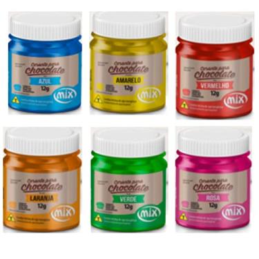 Imagem de Corante Para Chocolate, Bombons, Trufas, Caldas, Kit 6 Potes Mix