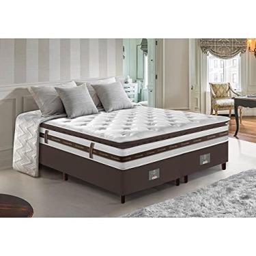 Imagem de Cama Box King Colchão + Box 193x203 Molas Ensacadas Cama Inbox Relax Pillow Café