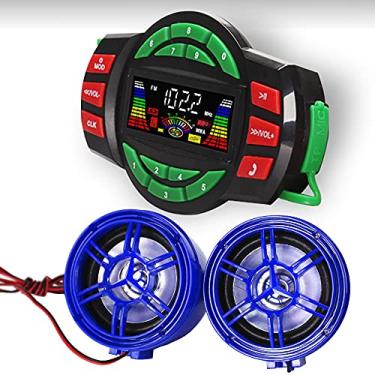 Imagem de Beyondcity UTV ATV Amplificador Bluetooth Sistema de Som Alto-falantes Mãos-Livres FM Sistema de Áudio USB Alto-falantes Estéreo 3 Polegadas 12V Motocicleta Áudio Impermeável Rádio FM Alto-falante