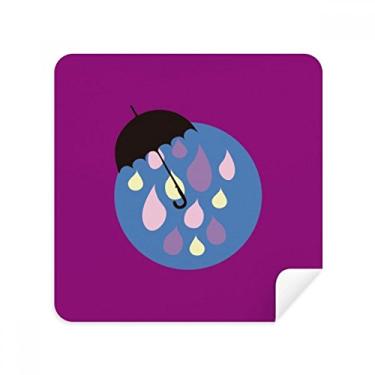 Imagem de Guarda-chuva Nuvem Rain Drip Weather Glasses Pano Limpador de tela Tecido de Camurça Pacote com 2