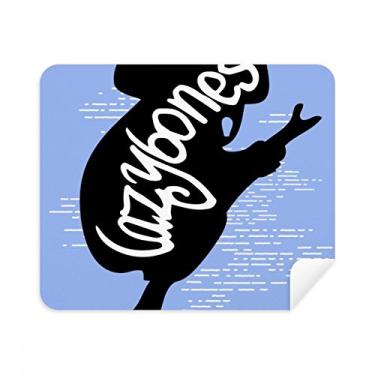 Imagem de Pano de limpeza natural preto bicho-preguiça contorno de animal limpador de tela 2 peças tecido de camurça