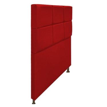 Imagem de Cabeceira Damares 90 Cm Solteiro Com Botonê Suede Vermelho
