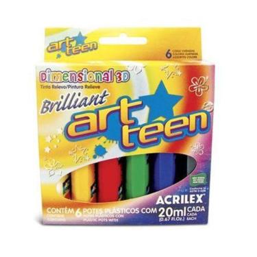 Imagem de Tinta Dimensional Brillant 6 Unidades 20Ml Cada Acrilex