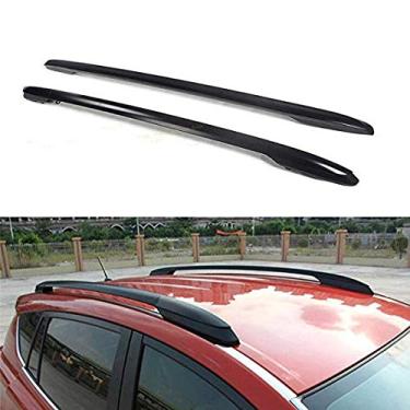 Imagem de UDP 2 peças serve para para-yo-ta RAV4 RAV-4 2013-2018 barra de trilho lateral de rack de teto de alumínio preto