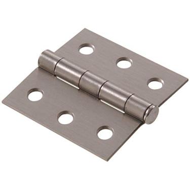 Imagem de Hillman Hardware Essentials 852844 Dobradiças residenciais de canto quadrado com pino removível de aço inoxidável de 6,3 cm, pacote com 2