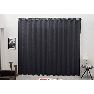 Imagem de Cortina Tecido Jacquard Preto 2,00x1,30 Sala Quarto Cozinha