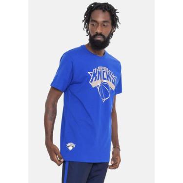 Imagem de Camiseta Nba Silver Logo New York Knicks Azul Royal