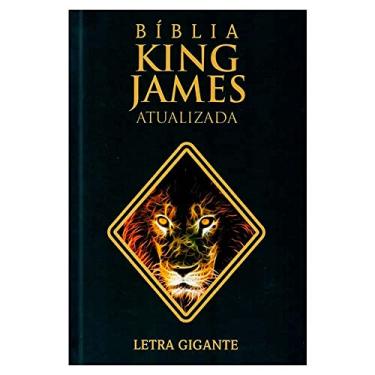 Imagem de Bíblia king james atualizada letra gigante capa dura - flame lion