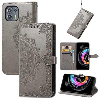 Imagem de YUNCHAO Caixa de telefone Para Motorola Edge 20 Lite Mandala Padrão de relevo Horizontal Caso de couro com suporte e cartas e carteira e cordão capa para celular
